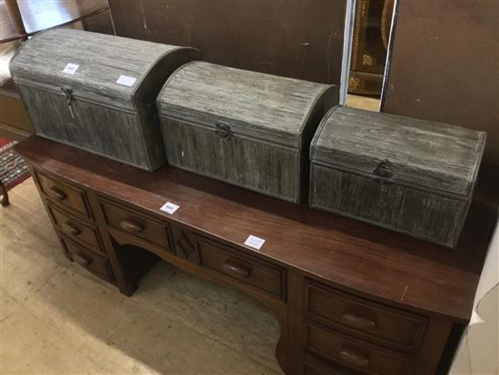 3 small dome top trunks